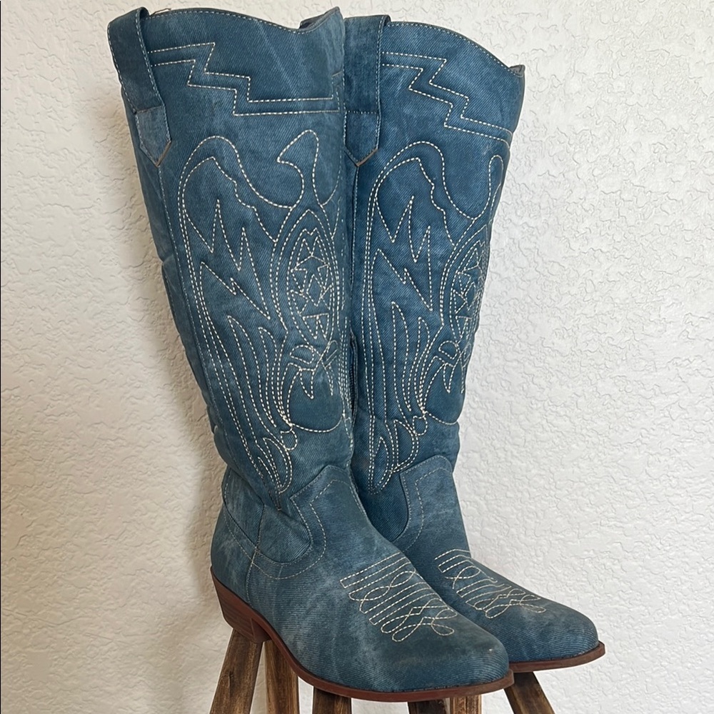 Western Blue Cowgirl Boots